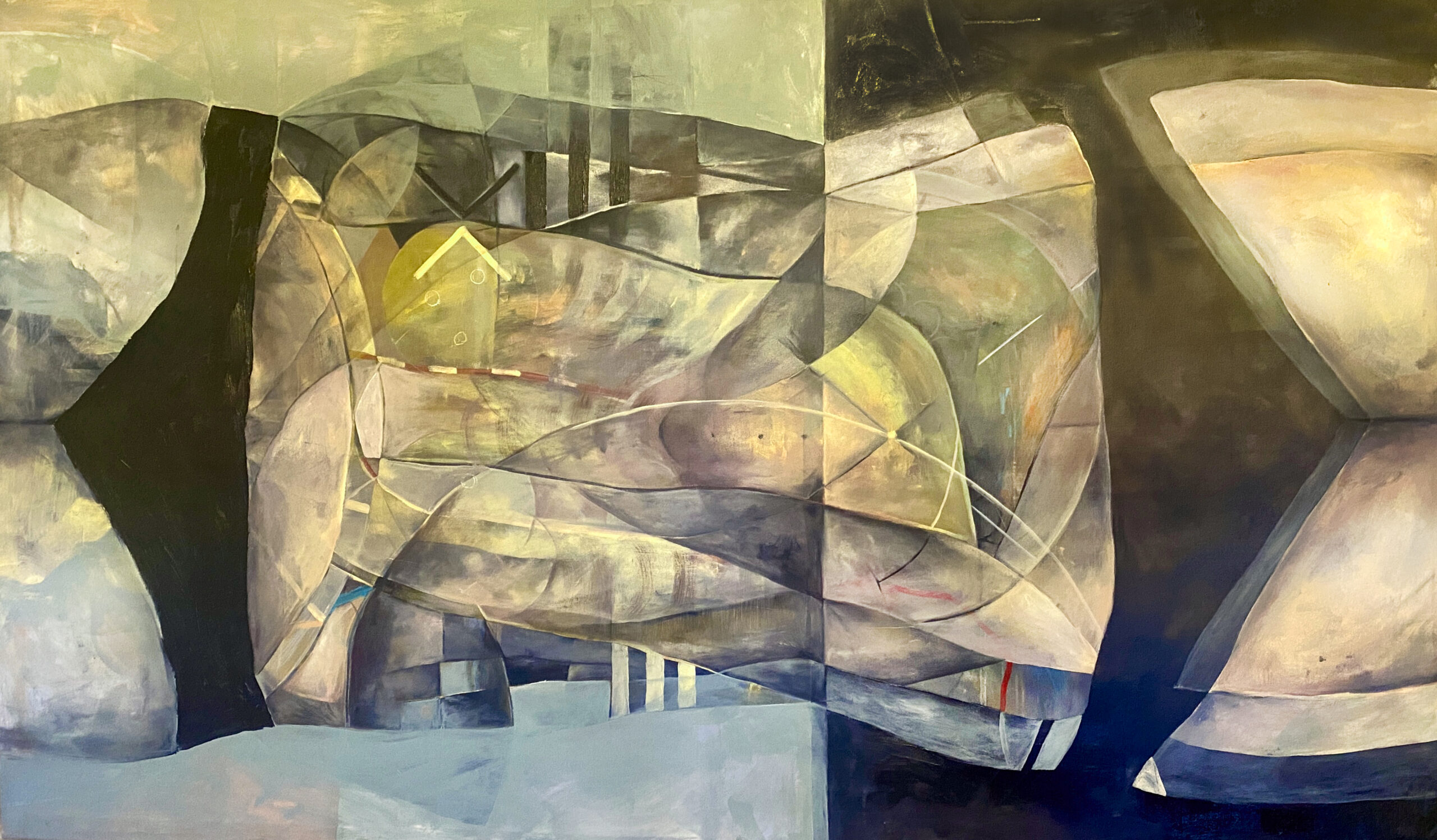 ´It is working´, 1250 x 200 cm, Oil on canvas, 2025